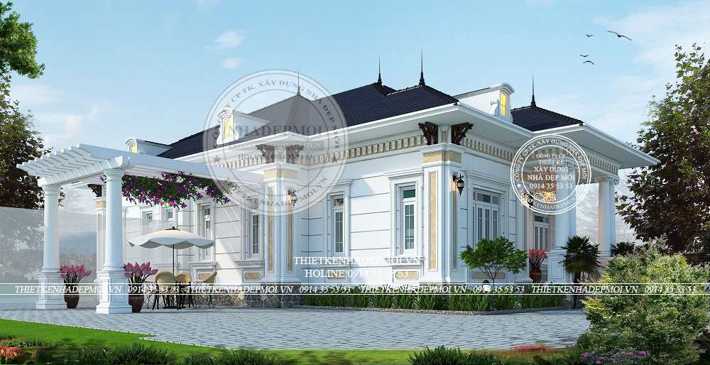 mẫu thiết kế biệt thự trệt 1 tầng
