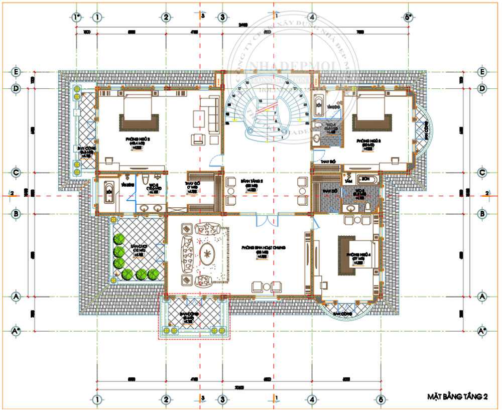 Mặt bằng tầng 2