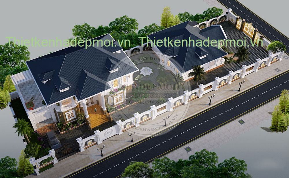 thiết kế biệt thự 2 tầng tân cổ điển