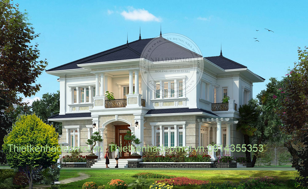 thiết kế biệt thự mini 2 tầng