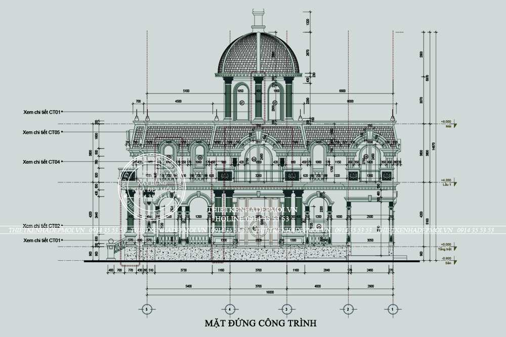 Mặt đứng công trình
