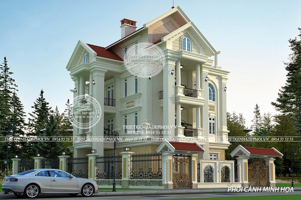 Mẫu biệt thự tân cổ điển 3 tầng sang trọng, tiện nghi