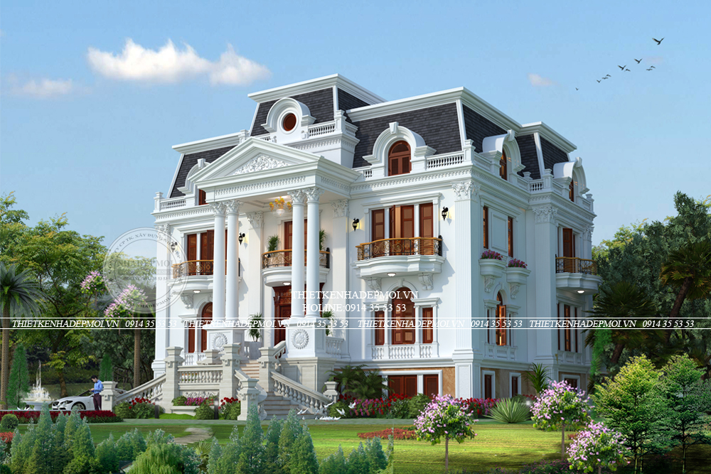 biệt thự tân cổ điển 1 hầm 2 lầu