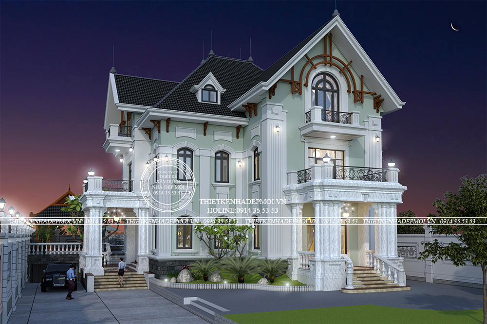 mẫu biệt thự Pháp 2 tầng