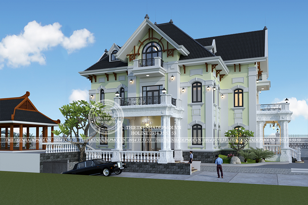 mẫu biệt thự Pháp 2 tầng 4