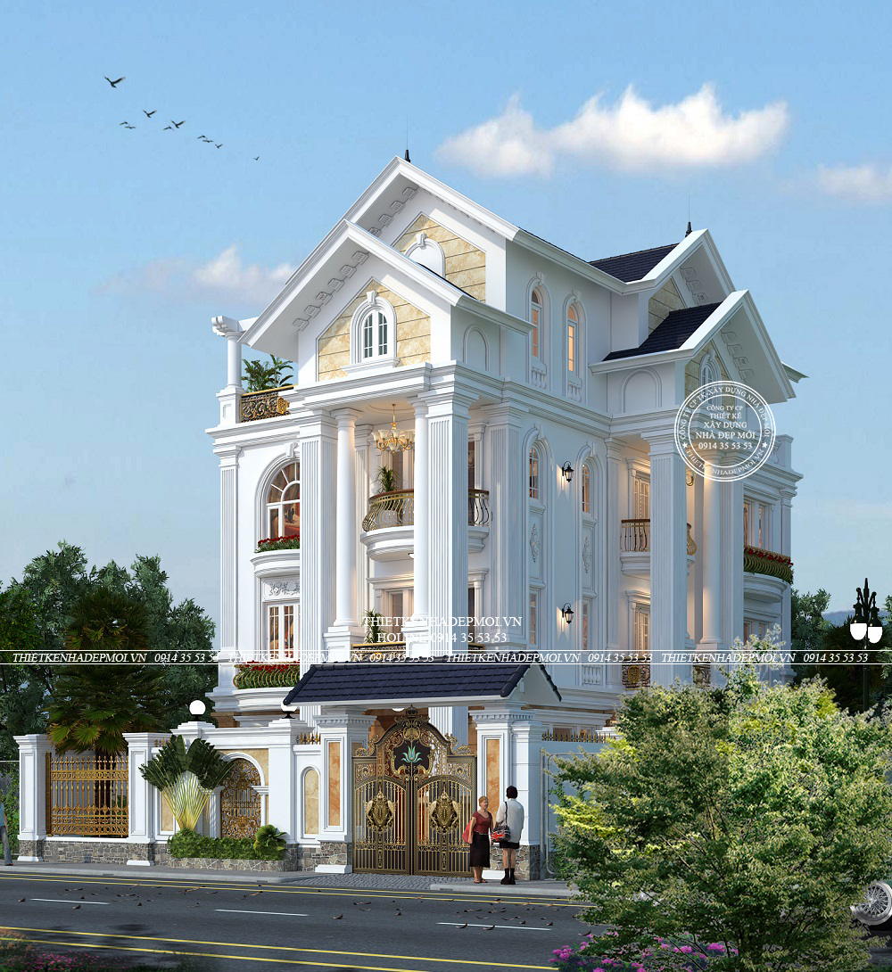Biệt thự tân cổ điển 3 tầng gia đình anh hoàng ở tiền giang