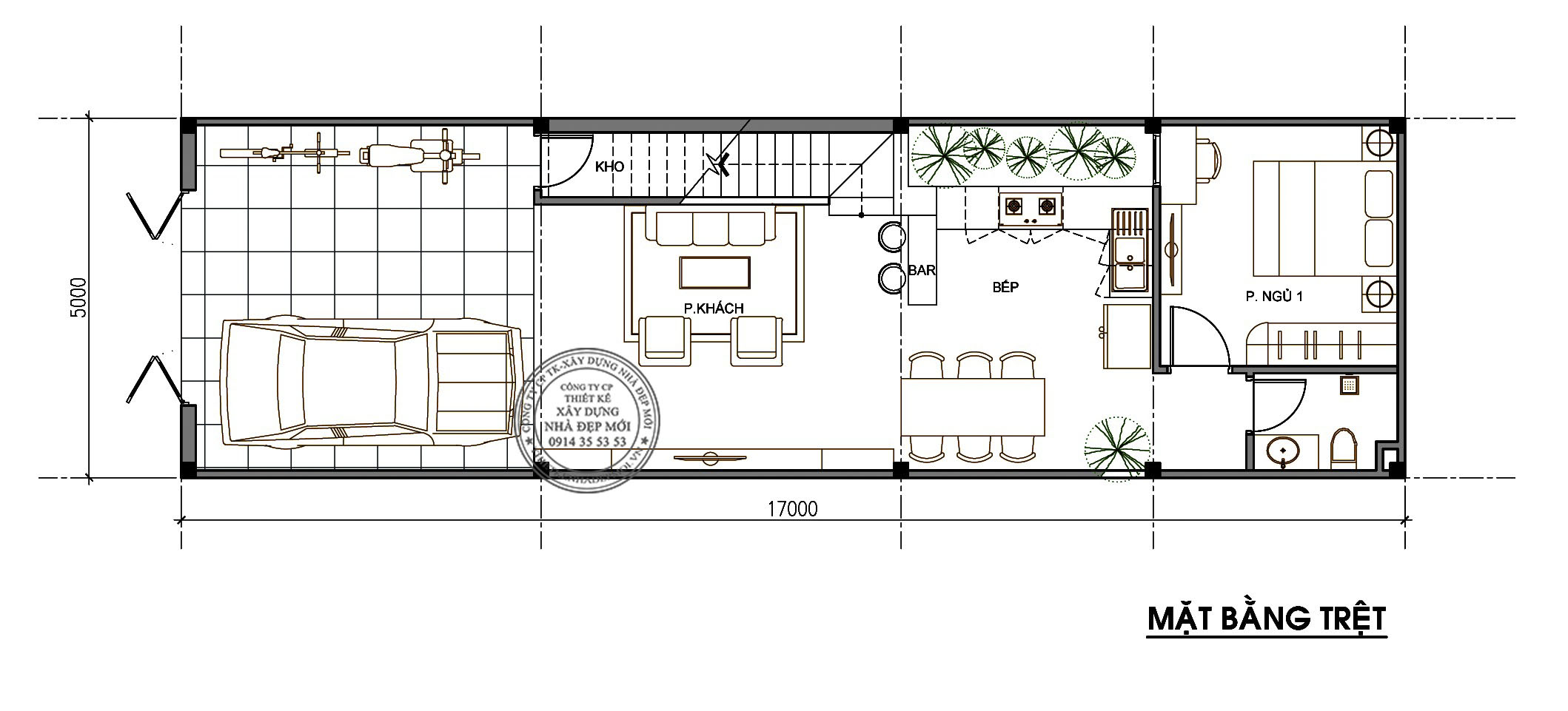 Mẫu thiết kế nhà hiện đại 1 trệt 2 lầu chị thuỷ ở tiền giang