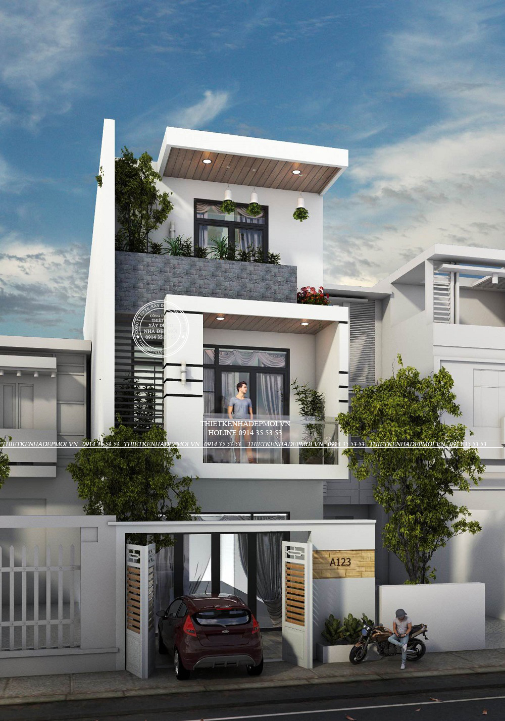 Mẫu nhà phố hiện đại 1 trệt 2 lầu anh quyền vũng tàu