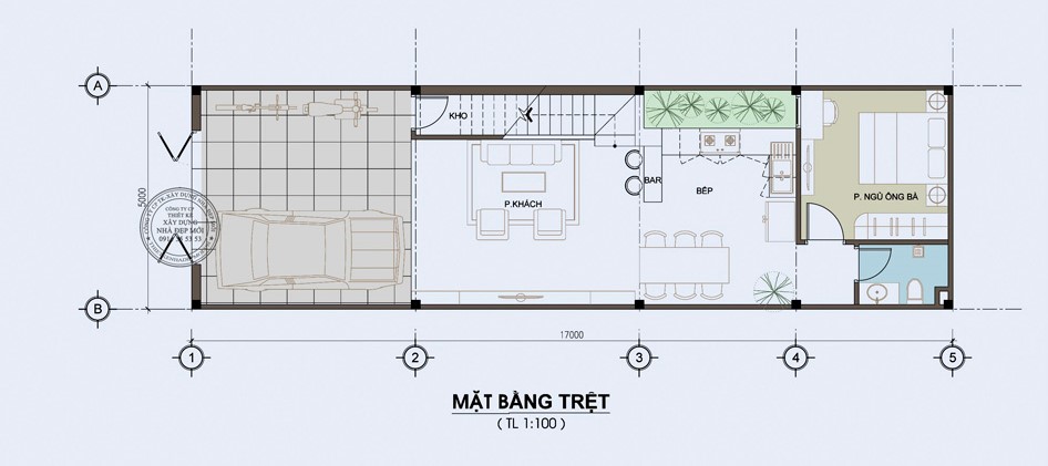 Mẫu nhà 1 trệt 2 lầu sân thượng gia đình anh nhân ở dĩ an bình dương