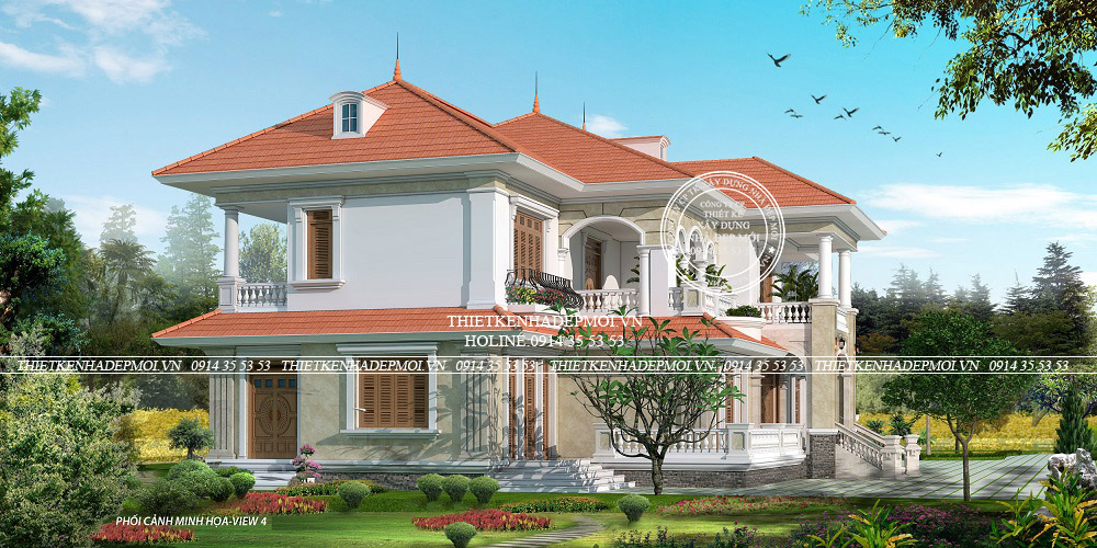 thiết kế biệt thự 1 trệt 1 lầu-2