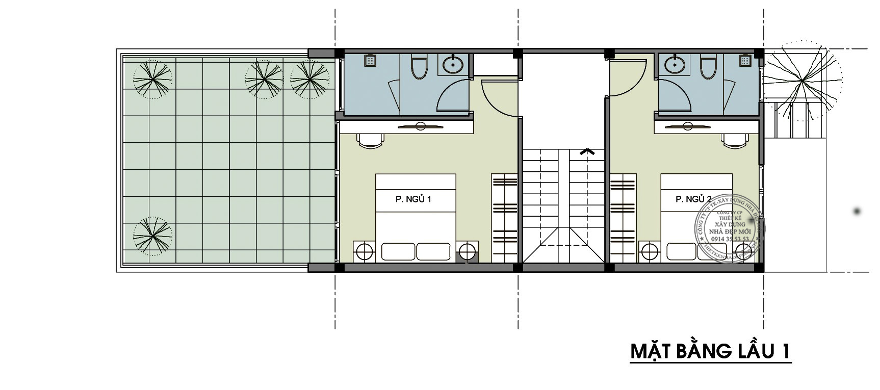 Thiết kế nhà 1 trệt 2 lâu sân thượng 