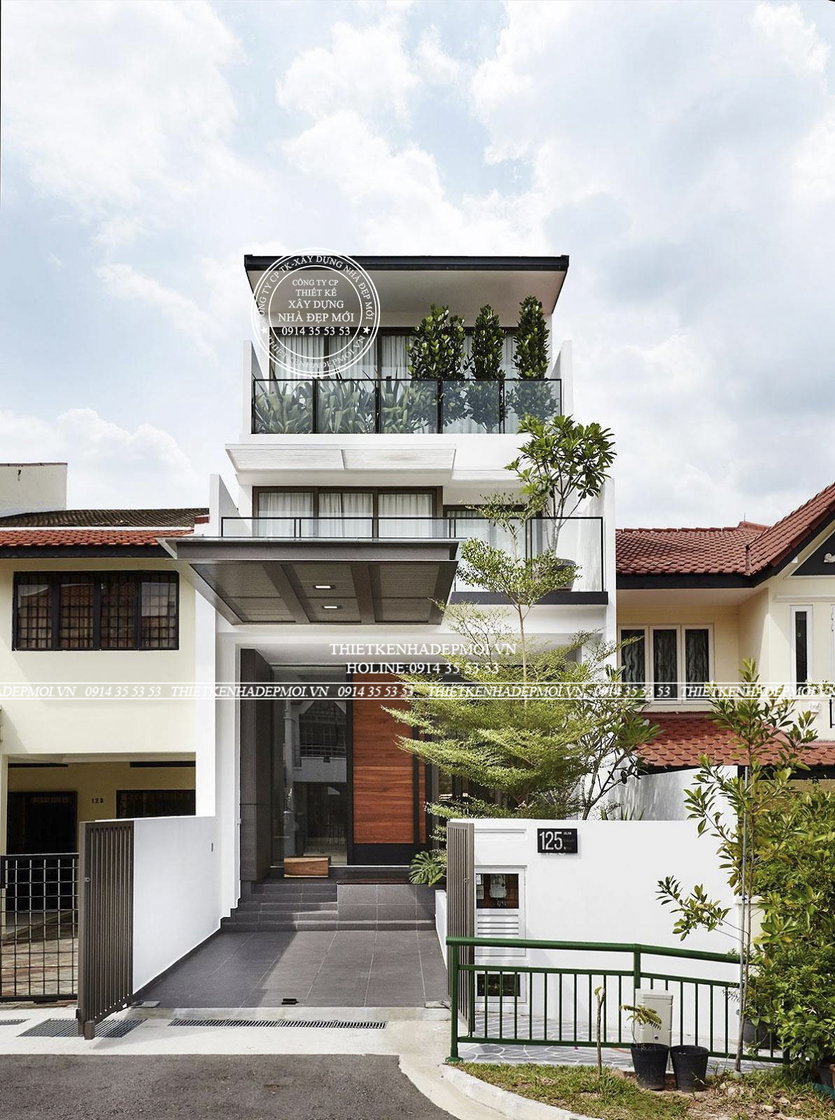 MẪU NHÀ PHỐ 3 TẦNG TIỆN NGHI