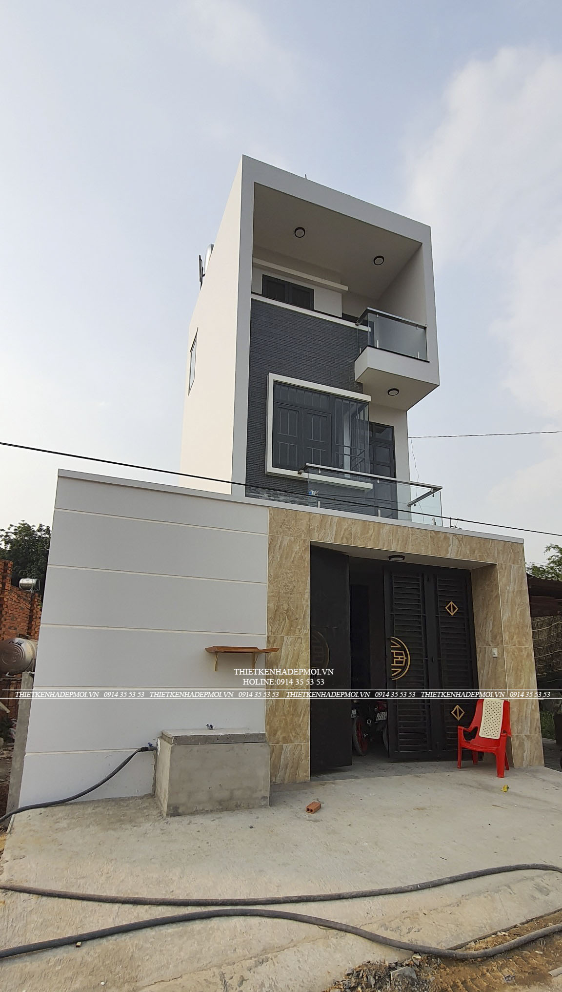 Bàn giao nhà phố 3 tầng hiện đại diện tích nhỏ