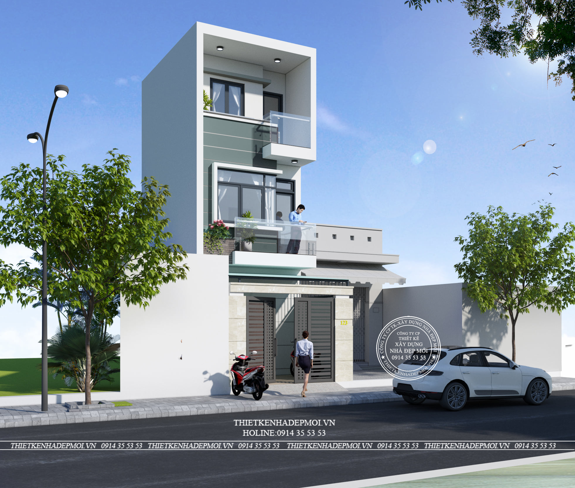 Bàn giao nhà phố 3 tầng hiện đại diện tích nhỏ