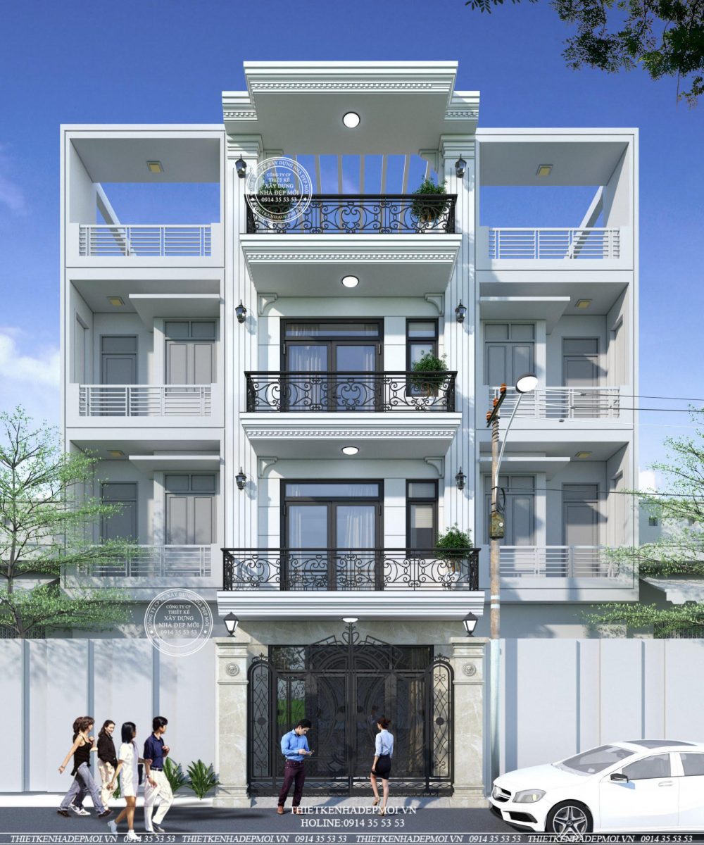 Mẫu thiết kế nhà phố tân cổ điển đẹp hiện đại cao cấp