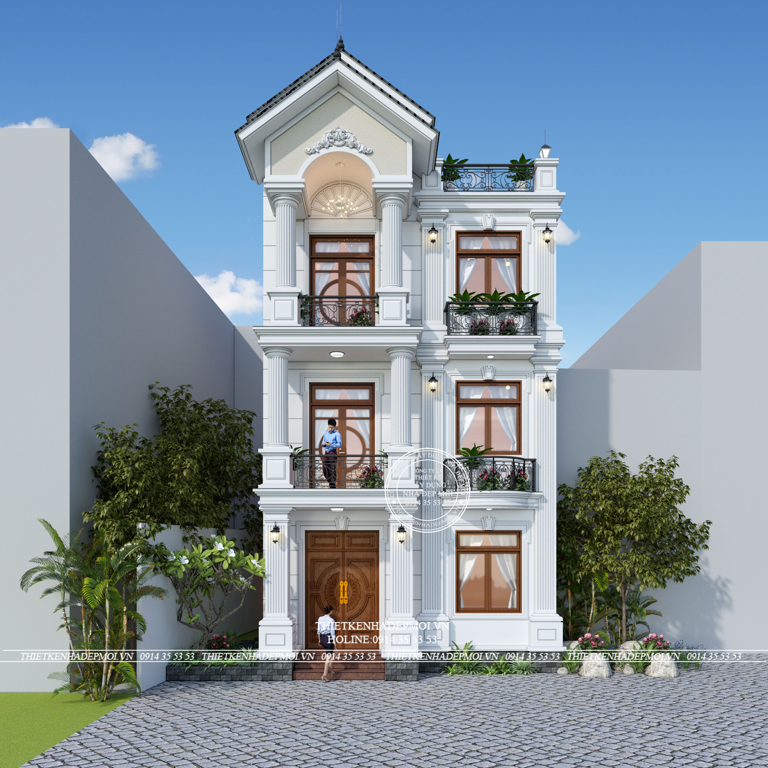 Mẫu biệt thự phố 3 tầng đẹp nhà anh hùng quận 8, tp.hcm