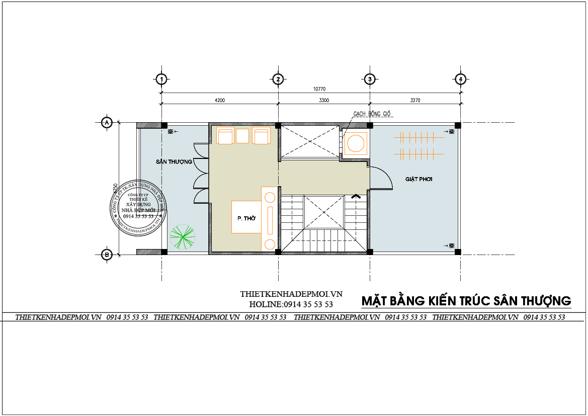 Thiết kế nhà 1 trệt 2 lầu sân thượng nhà anh vũ ở quận 12