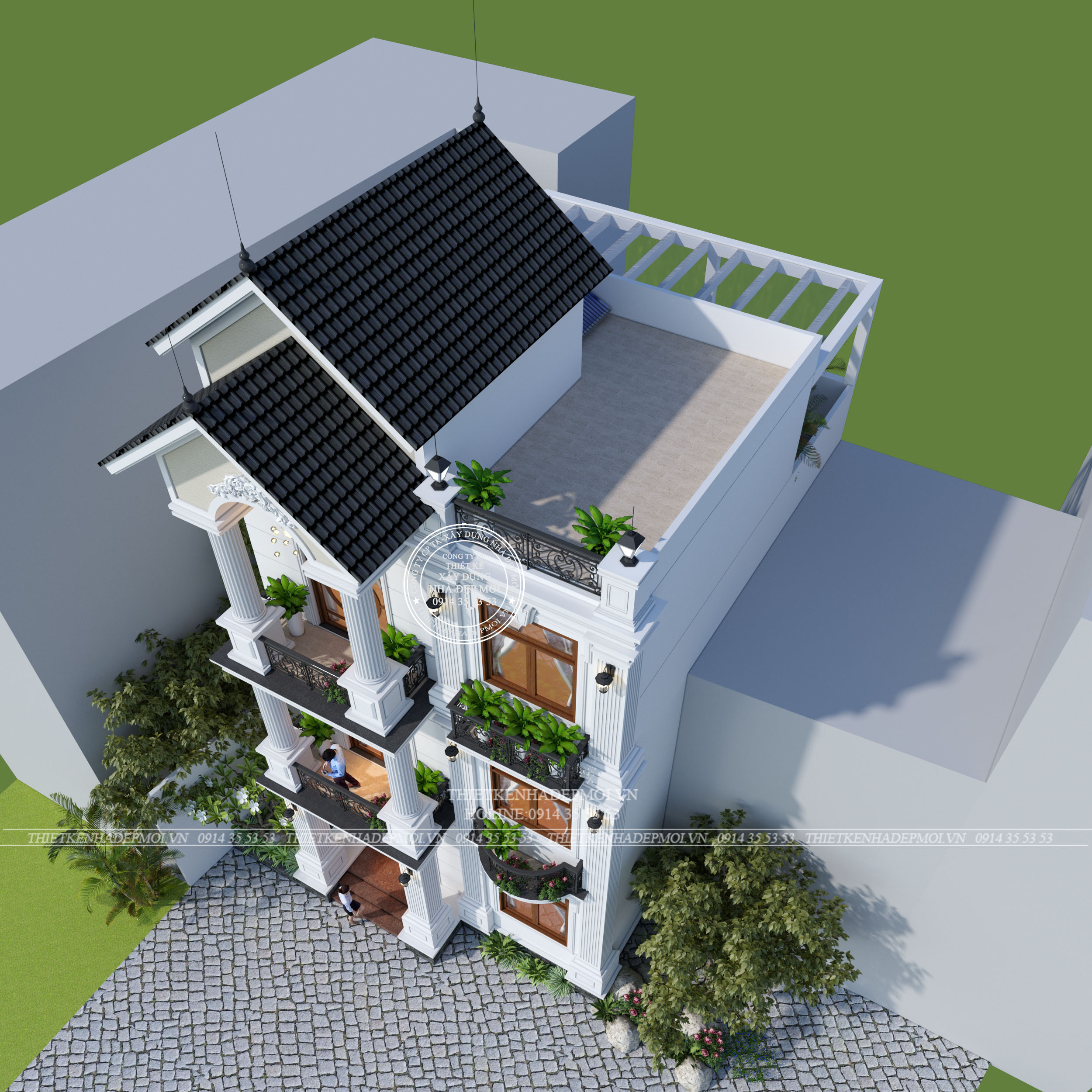 Mẫu biệt thự phố 3 tầng đẹp nhà anh hùng quận 8, tp.hcm