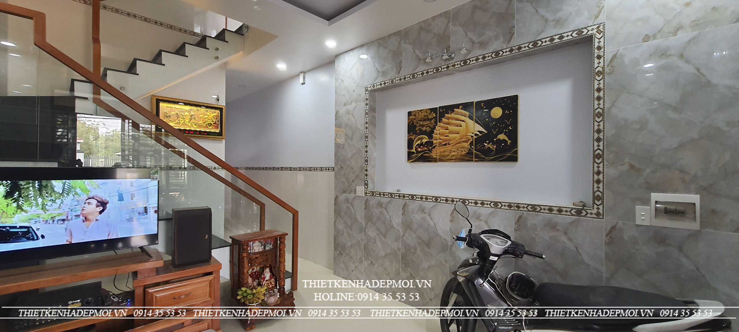 Bàn giao nhà phố 3 tầng hiện đại diện tích nhỏ