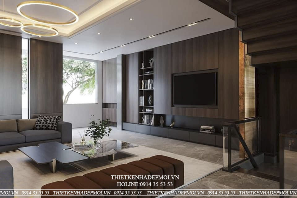 Nhà phố hiện đại thiết kế kết hợp ốp đá sang trọng