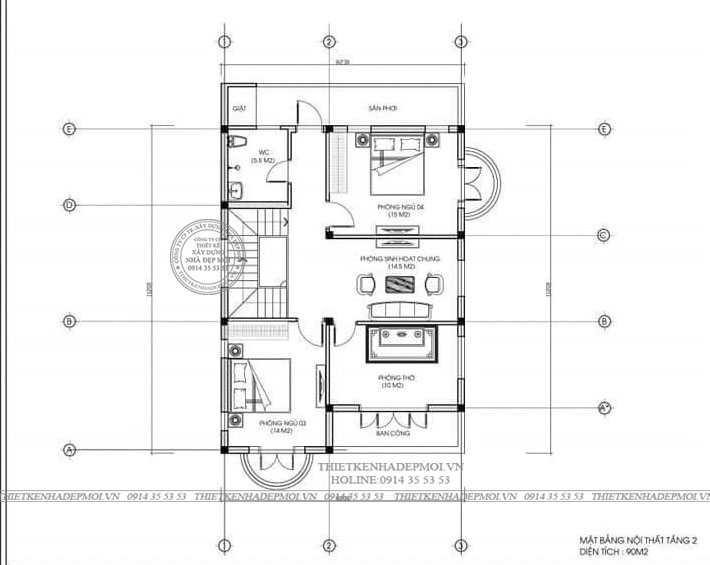 Mẫu nhà mái thái 2 tầng đẹp với mức kinh phí vừa phải
