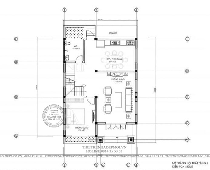 Mẫu nhà mái thái 2 tầng đẹp với mức kinh phí vừa phải