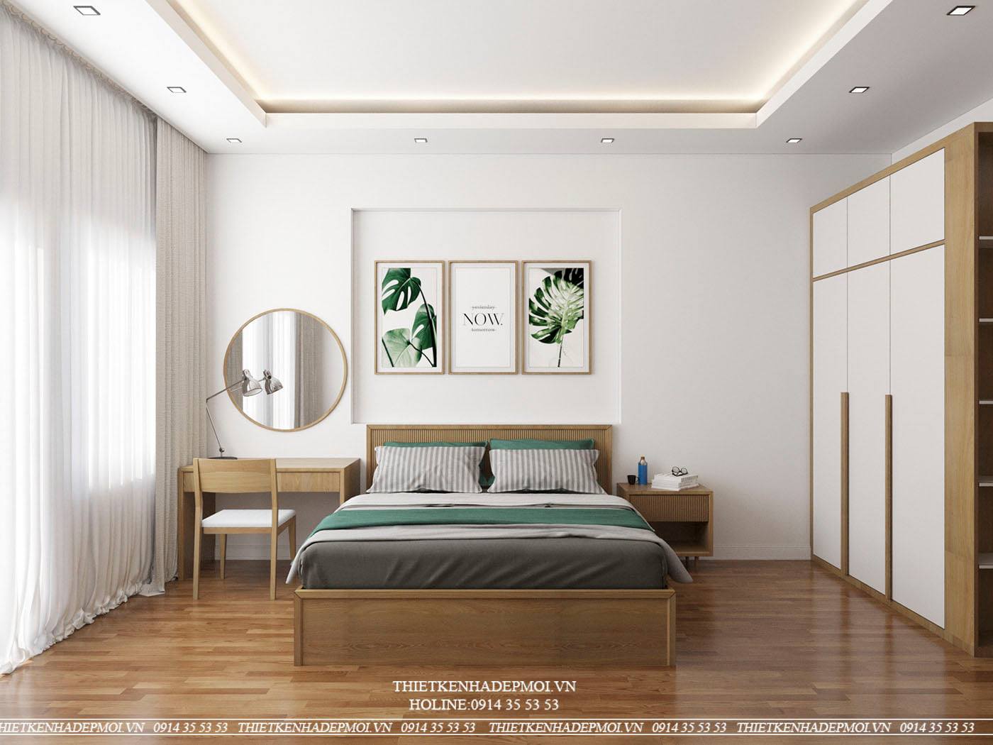 Nhà phố hiện đại ban công trồng cây xanh