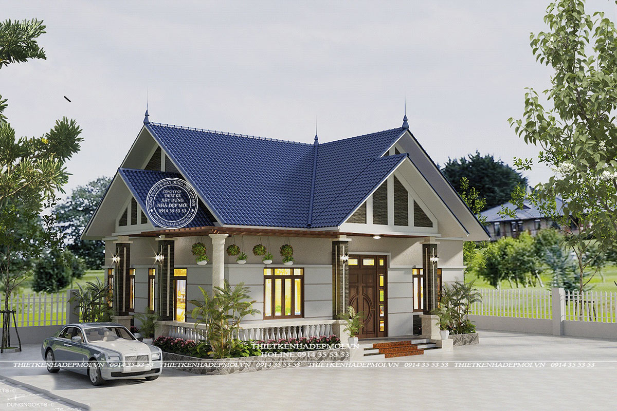 Mẫu nhà vườn đẹp thu hút với 3 phòng ngủ