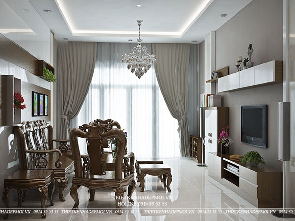 Mẫu nhà ống hiện đại tông gỗ đẹp