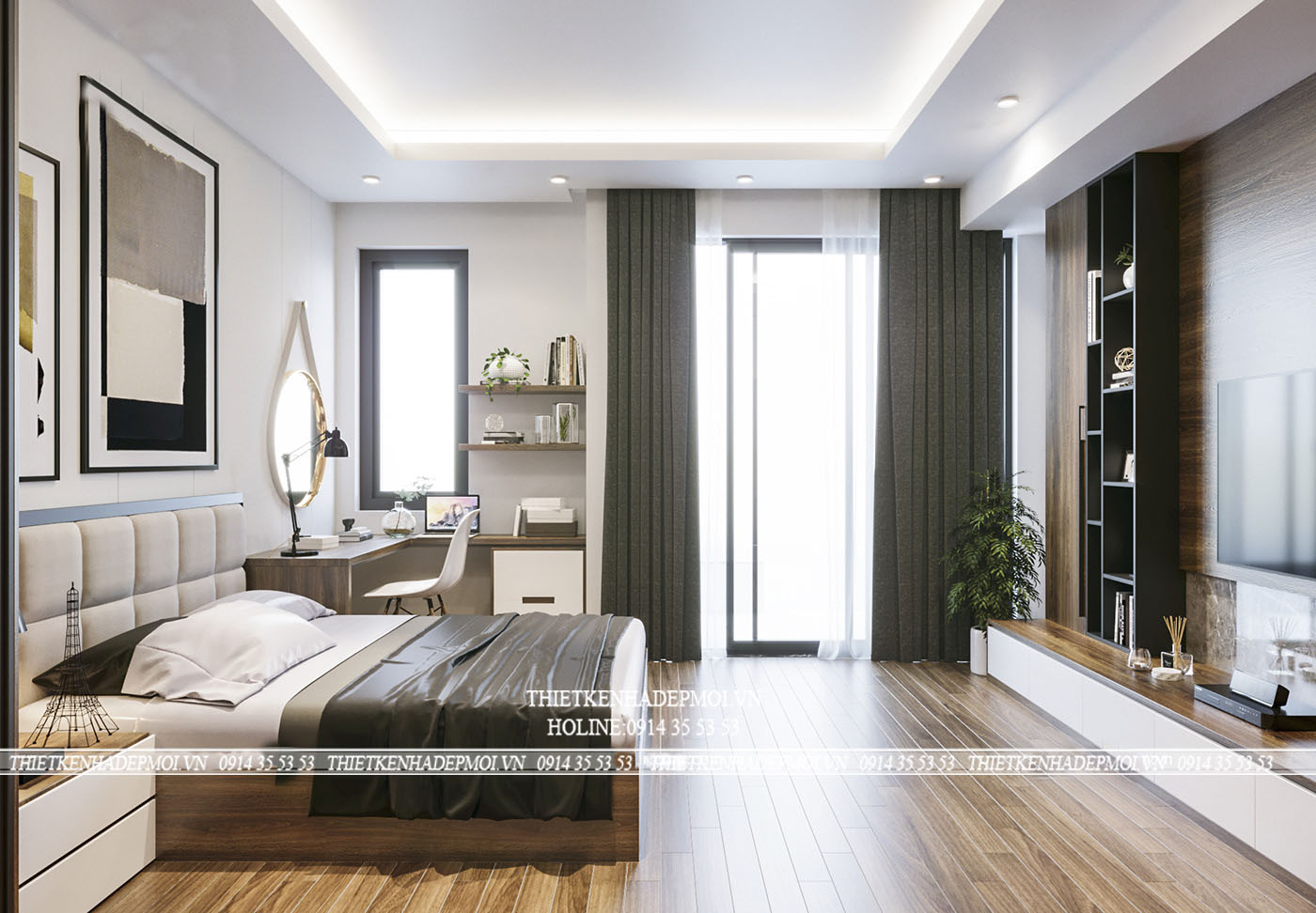 Mẫu nhà phố đẹp 3 tầng phong cách hiện đại