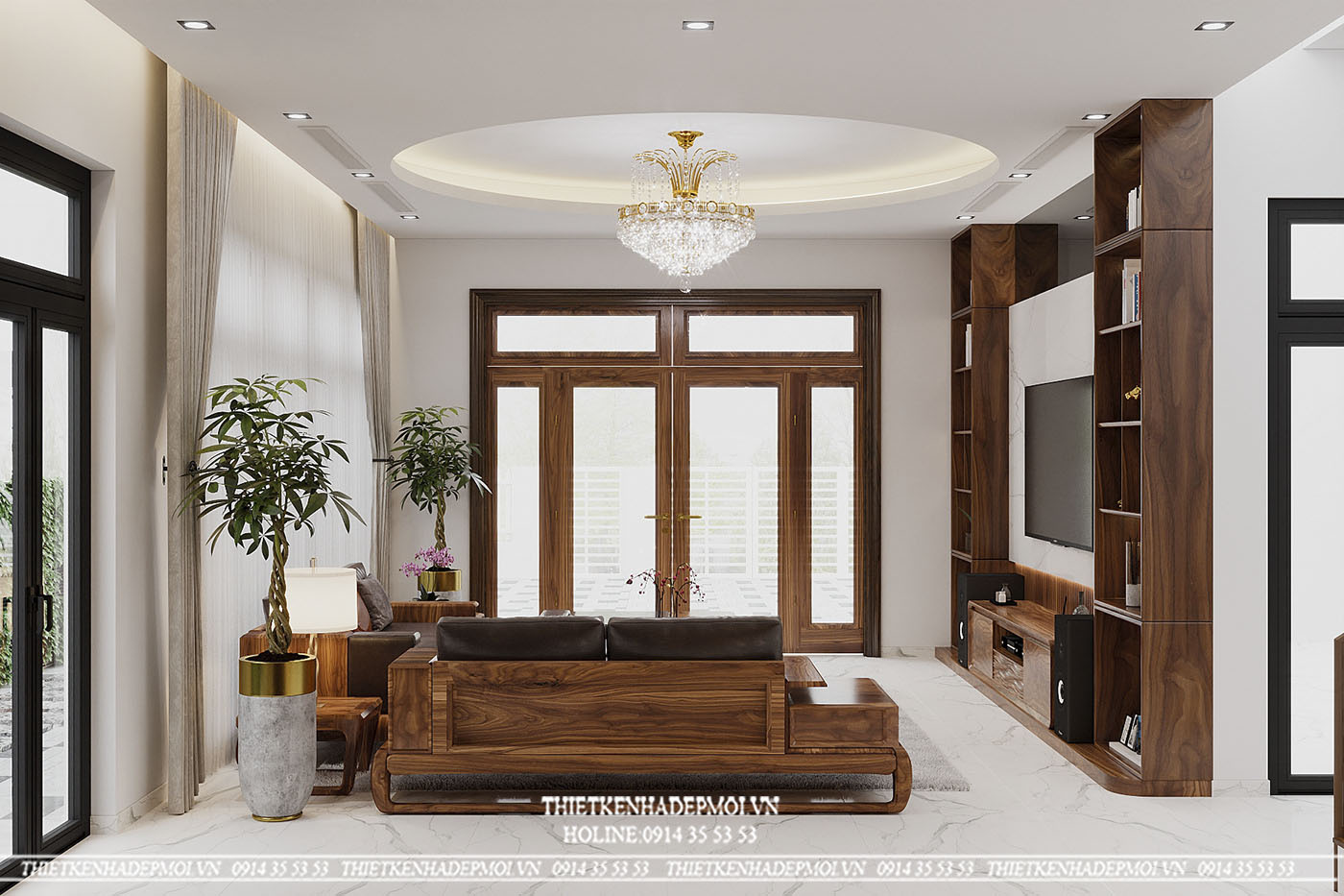 Thiết kế mẫu nhà vườn mái ngói đẹp 120m2