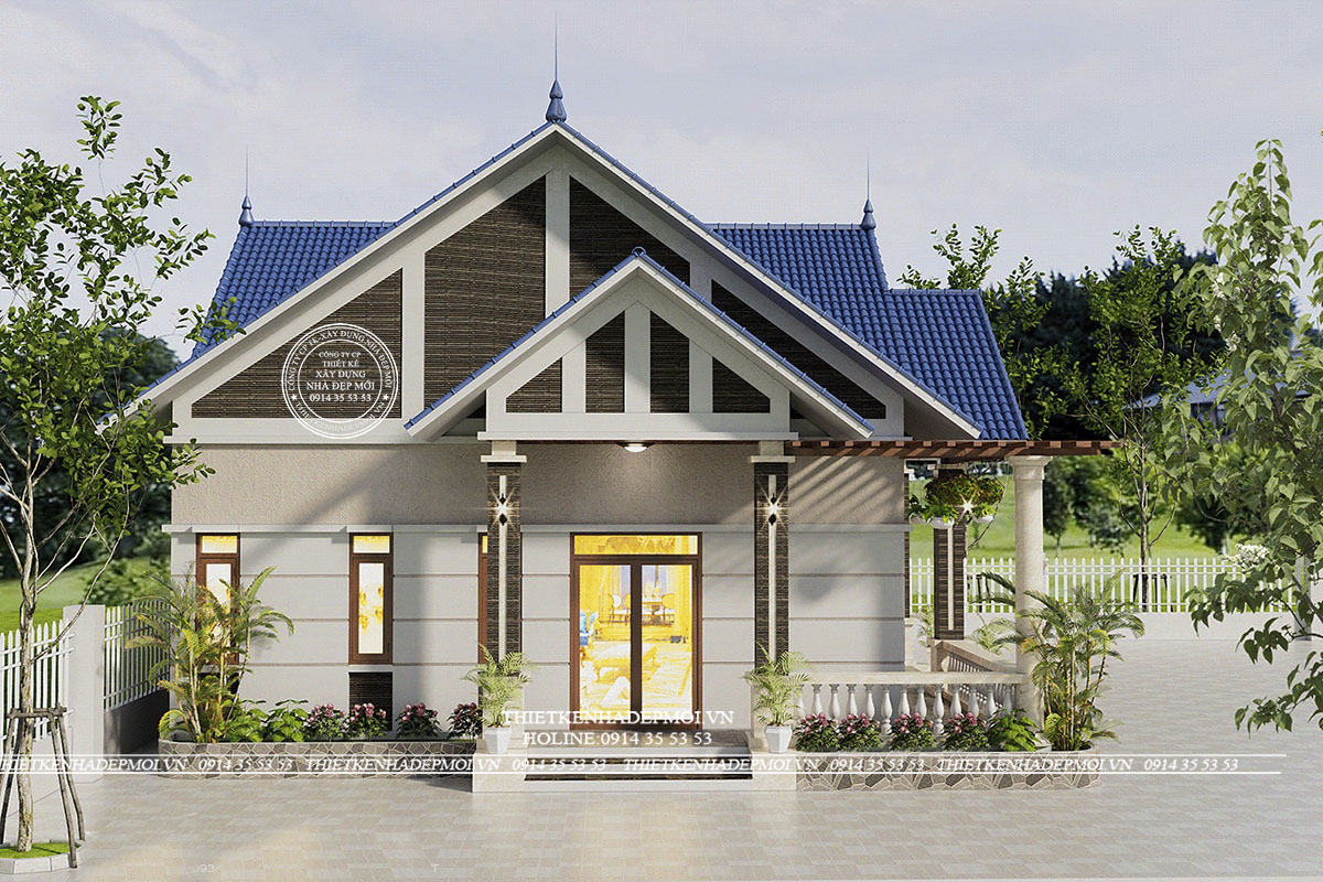 Mẫu nhà vườn đẹp thu hút với 3 phòng ngủ
