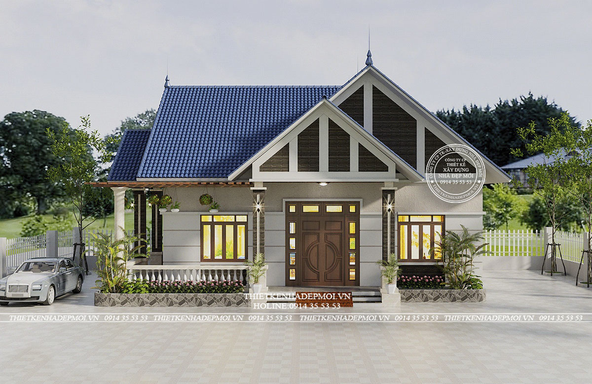 Mẫu nhà vườn đẹp thu hút với 3 phòng ngủ