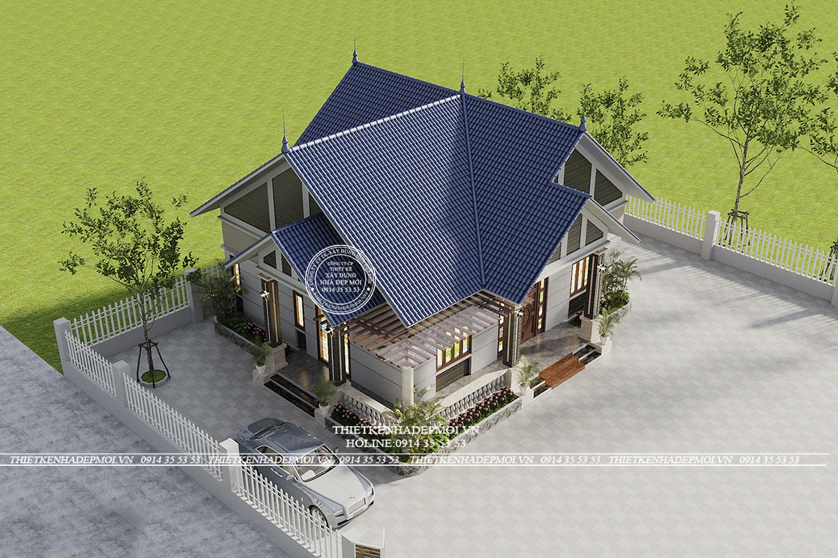 Mẫu nhà vườn đẹp thu hút với 3 phòng ngủ