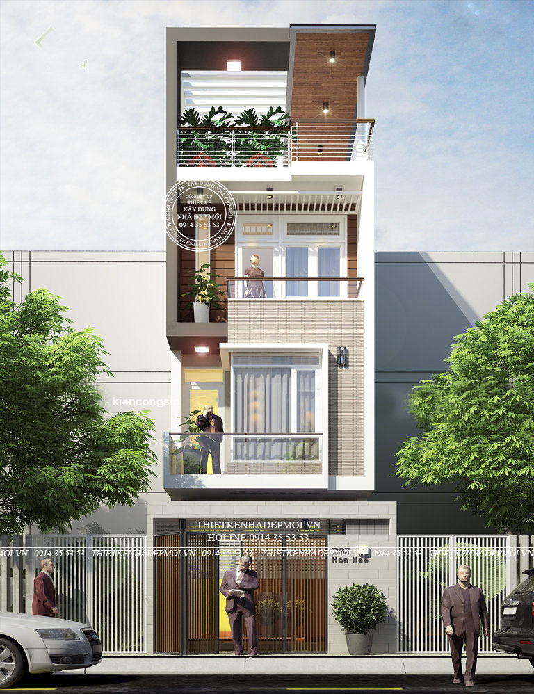 mẫu thiết kế nhà phố 4 tầng
