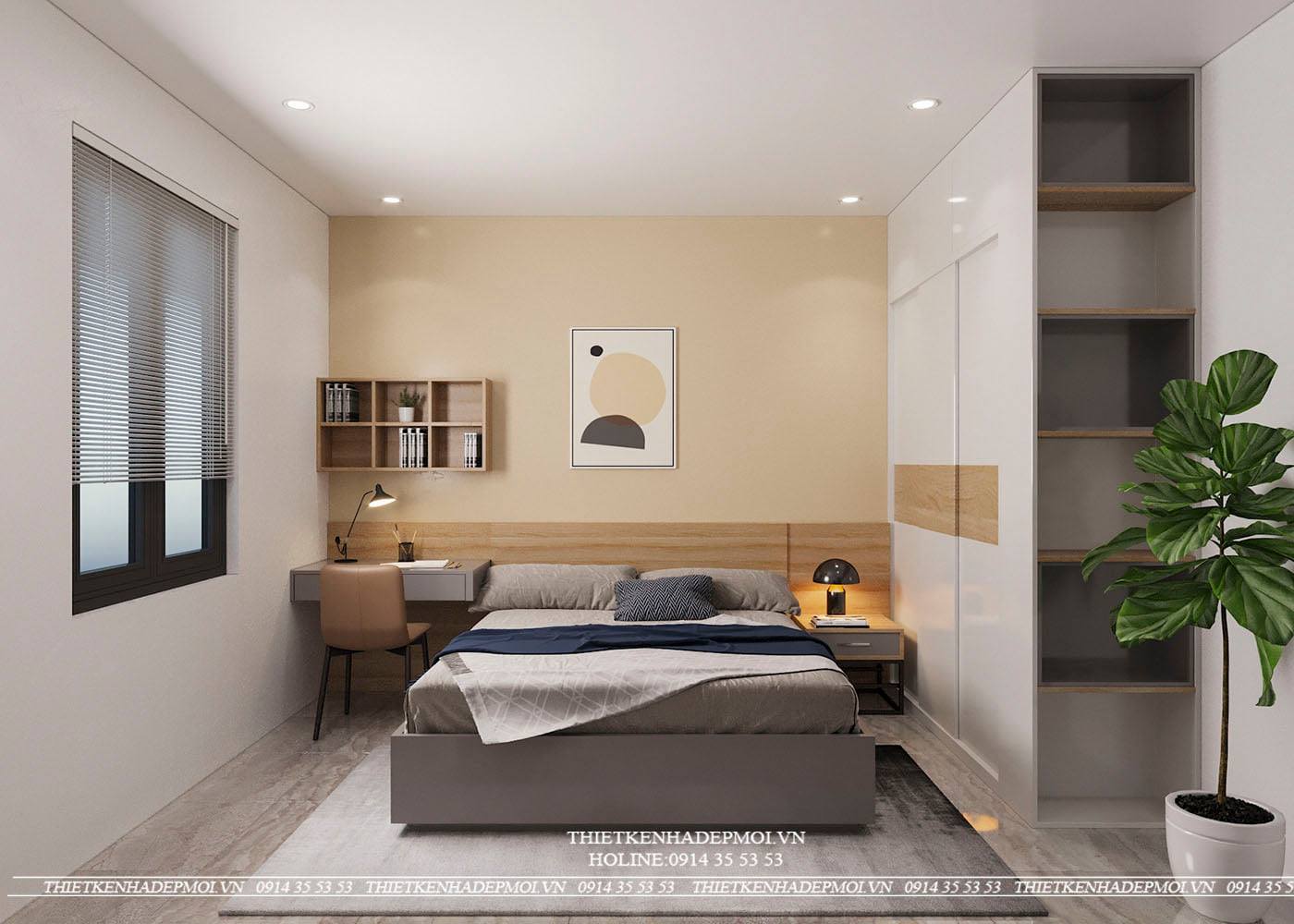 Mẫu thiết kế nhà phố 4 tầng hiện đại mái xéo độc đáo