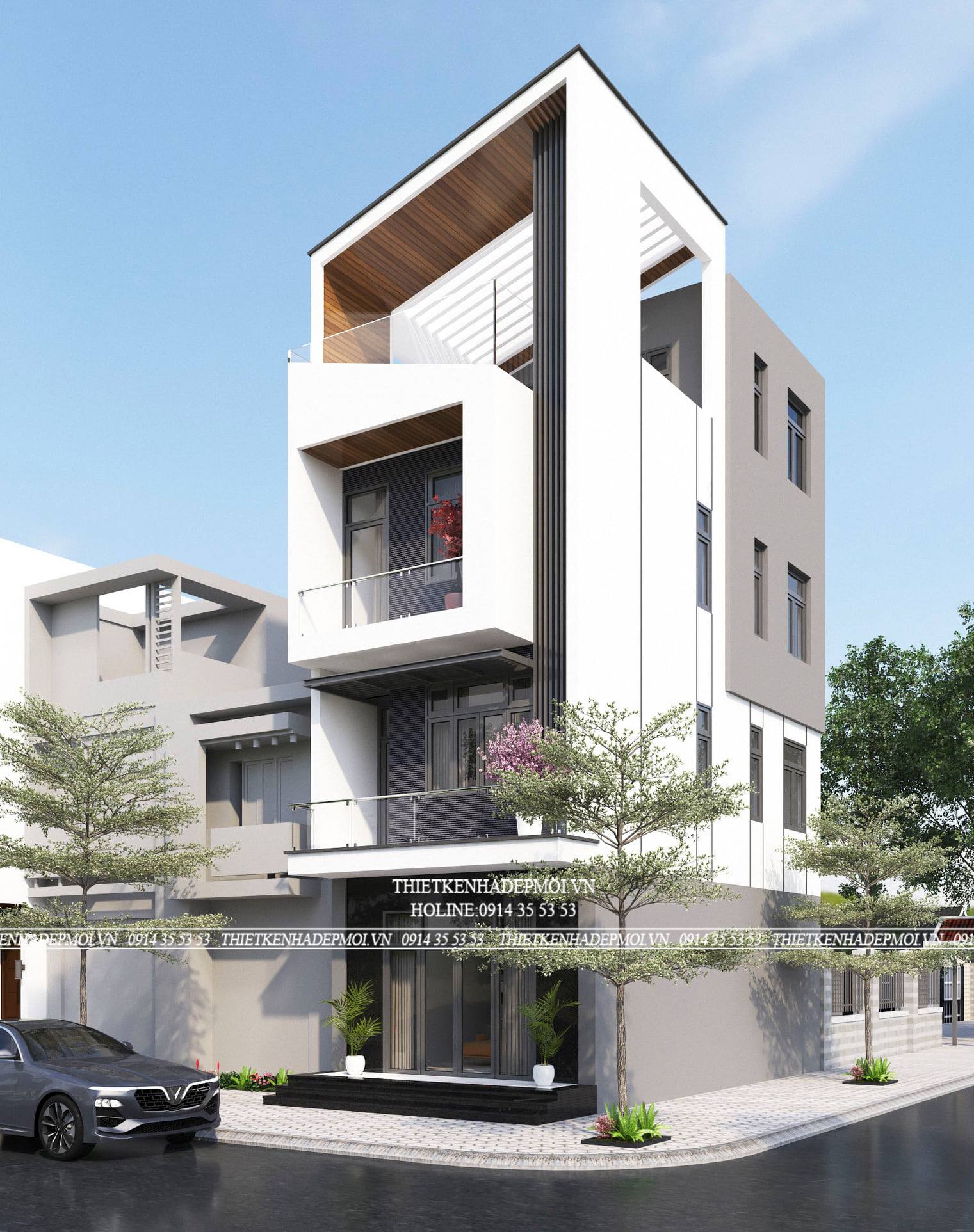 mẫu nhà phố 4 tầng đẹp