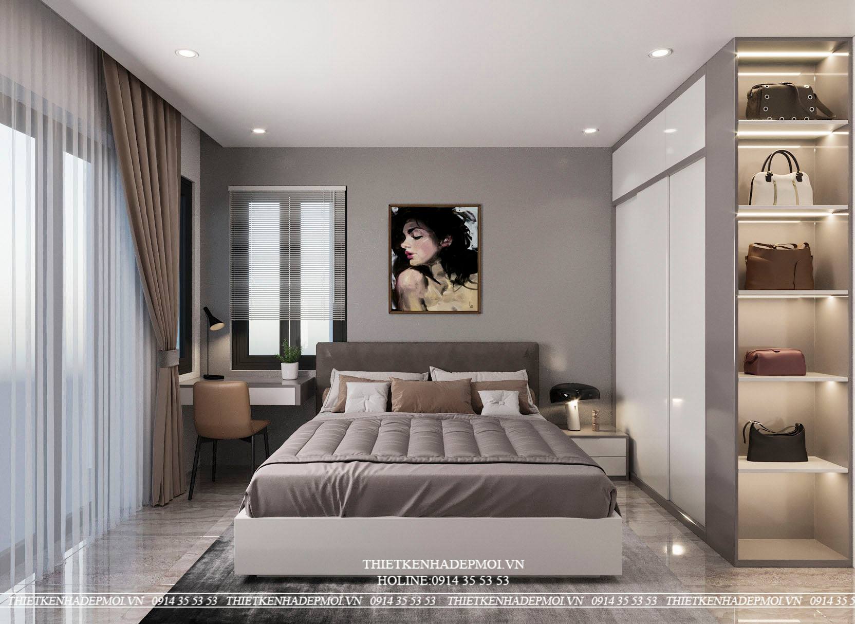 Mẫu thiết kế nhà phố 4 tầng hiện đại mái xéo độc đáo