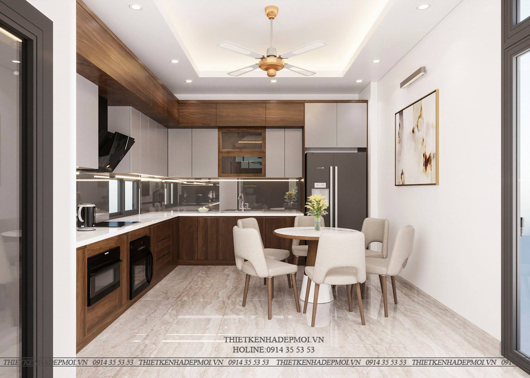 bếp nhà phố 4 tầng