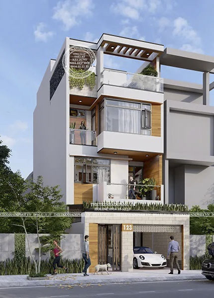 nhà phố 4 tầng hiện đại
