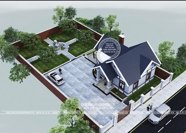 Nhà cấp 4 3 phòng ngủ thiết kế vòm kính hình bán nguyệt độc đáo