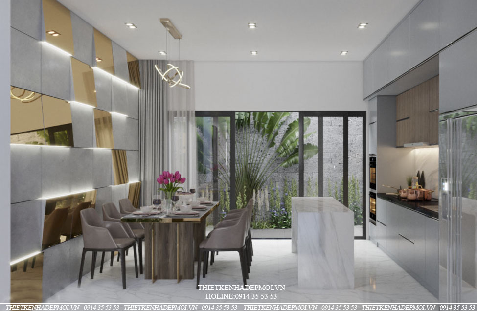 Nội thất nhà phố có phòng gym hiện đại tiện ích