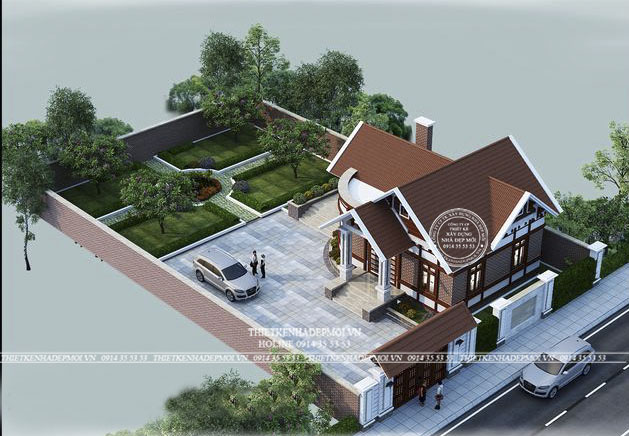 nhà vườn mái thái