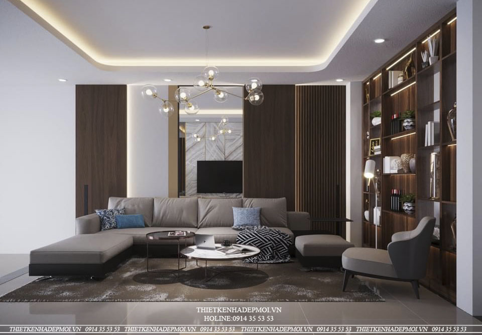 Mẫu nhà hiện đại 3 tầng 3 phòng ngủ, có sân để ô tô