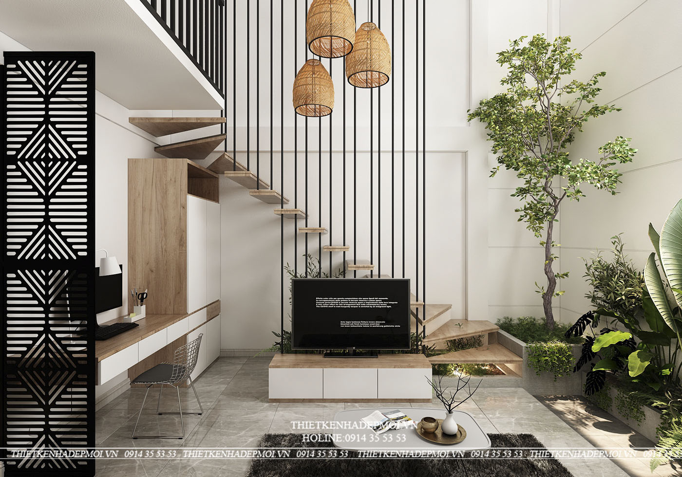 Nội thất nhà phố hiện đại tone vintage chủ đạo đẹp mắt