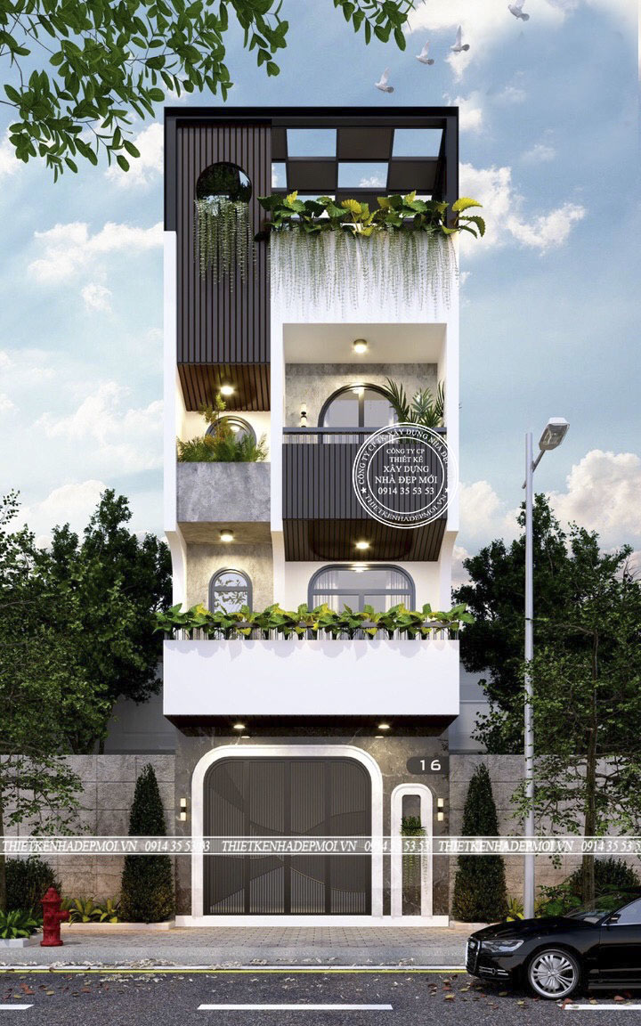 mẫu nhà phố 4 tầng