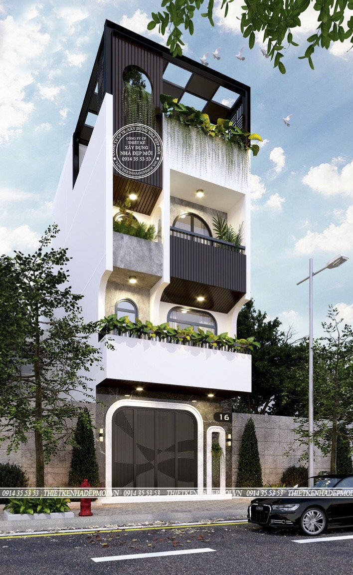 mẫu nhà đẹp 4 tầng