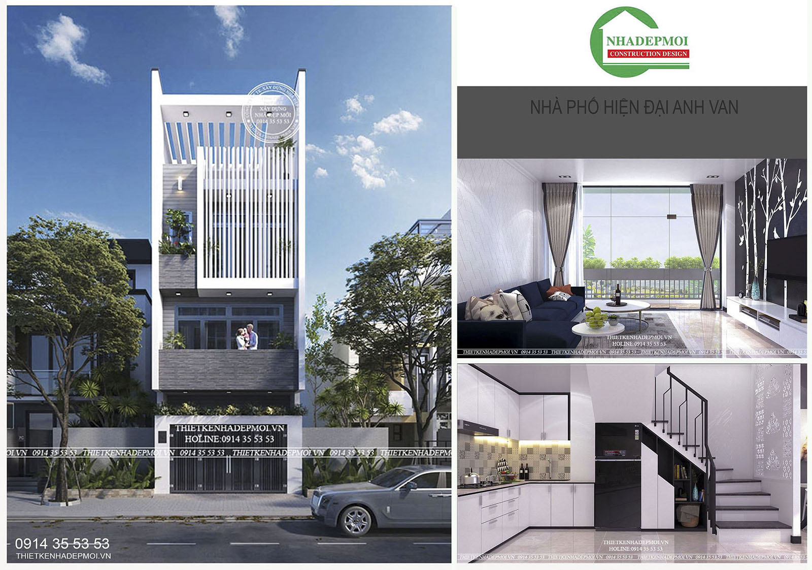 nhà phố hiện đại 4 tầng