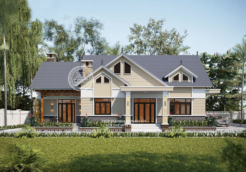 Nhà cấp 4 200m2 mái thái sang trọng thu hút