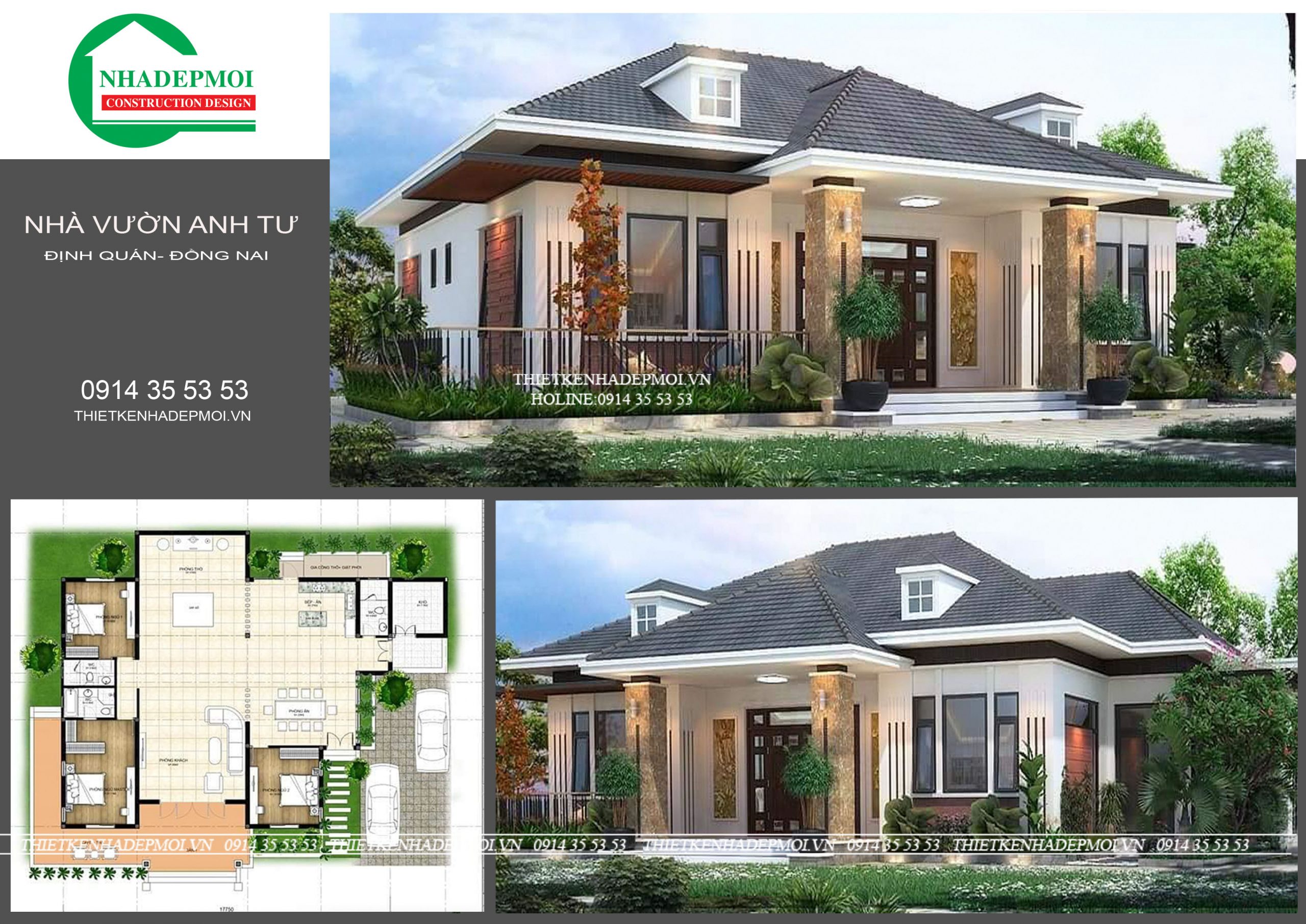 Top 11 mẫu nhà vườn đẹp 100-200m2 thiết kế năm 2020